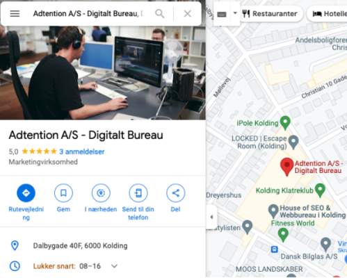 Google Maps med egen virksomhed