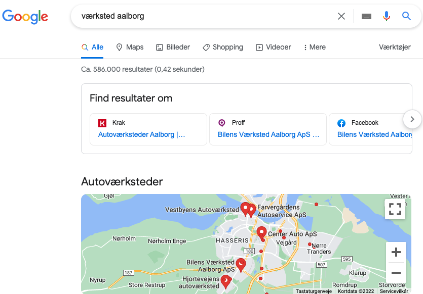 Lokal Google søgning i Aalborg