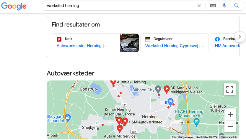Lokal SEO i Herning Google maps