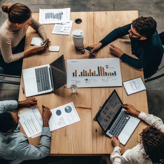 Forretningsmøde omkring en digital strategi